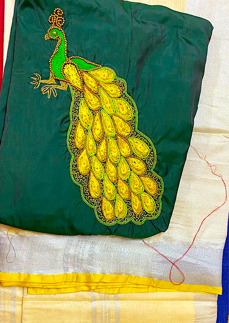 Knot Stitches Blouse Hand embroidered Work Blouse UNSTITCHED; DISPLAY PURPOSE ; CAN BE DONE UPON REQUEST