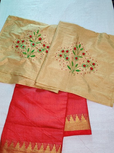 Knot Stitches Blouse Hand embroidered Work Blouse UNSTITCHED