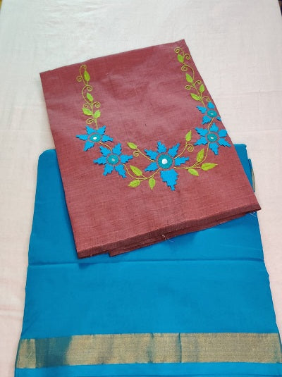Kamal Kadai Hand embroidered Work Blouse UNSTITCHED