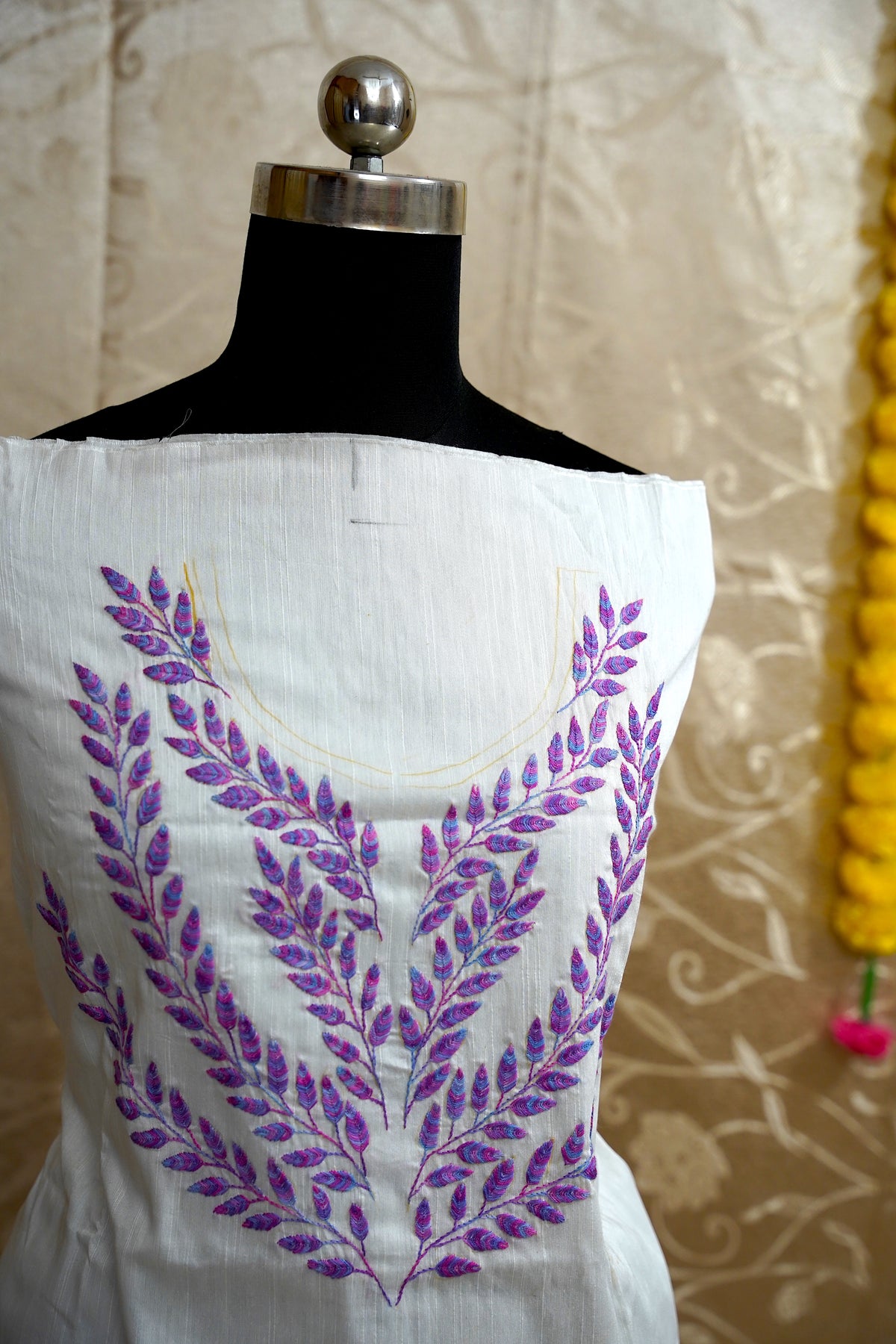 Leaf stitch Work Tops- AI Generated image added for reference