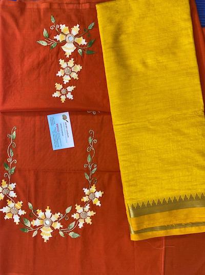 Kamal Kadai Hand embroidered Work Blouse UNSTITCHED
