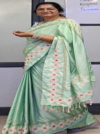 Customized Kutch Work Hand embroidered Pure Silk Saree