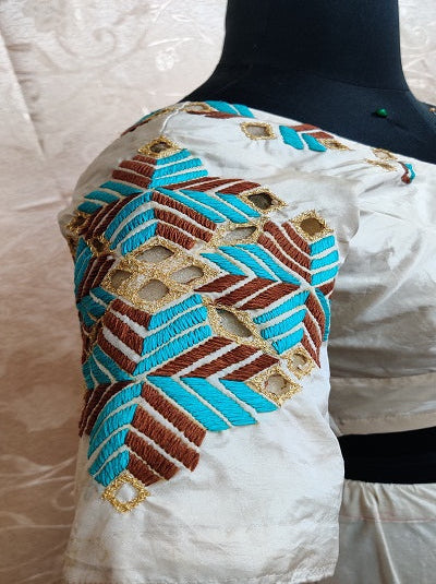 PHULKARI Hand embroidered Work Blouse STITCHED