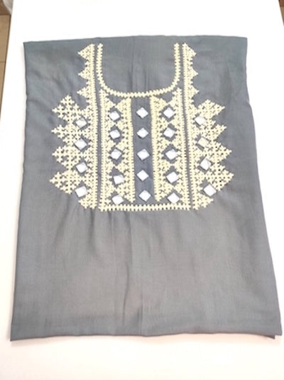 Kutch work Tops Light Grey