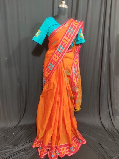Customised Kutch Work Hand embroidered Saree on Customer's Saree - AI Generated image attached for reference only