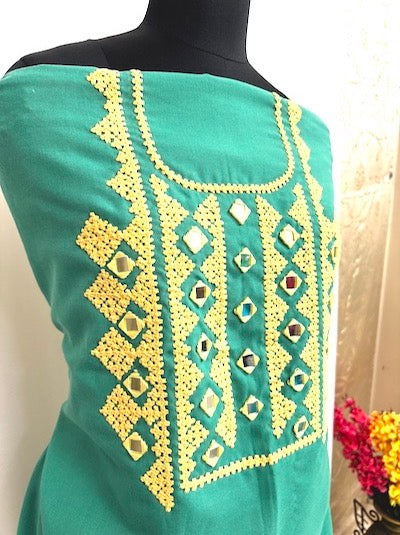 Kutch work Tops Green