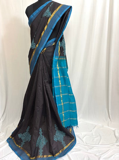 Kasuti work Saree - Semi Silk Cotton