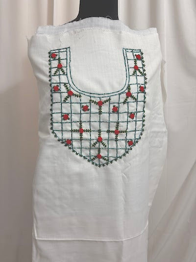 Bullion Rose and Bead Embroidery Top- White- Pre- order Only