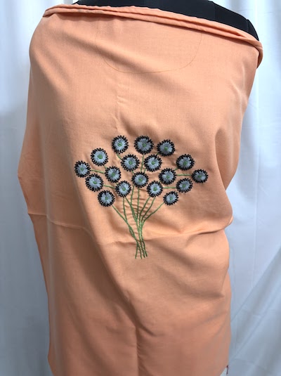 Lazy Daisy embroidery work tops- Peach