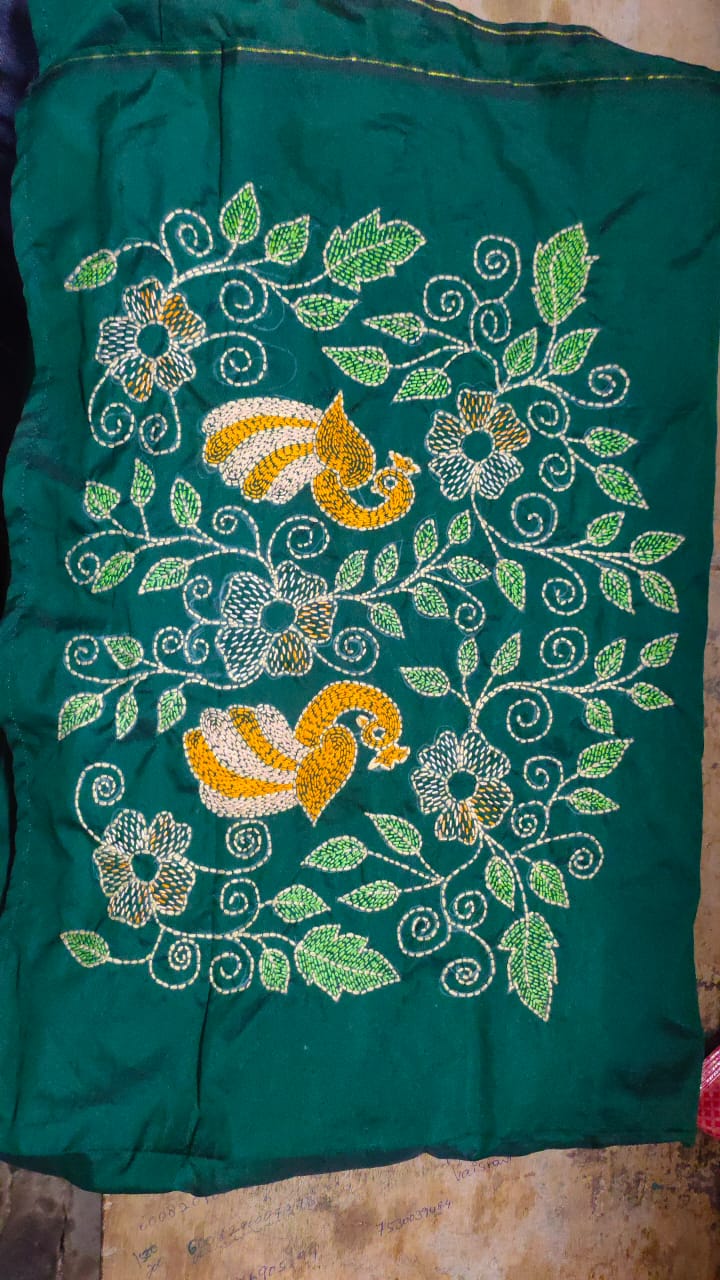 Kantha Hand embroidered Work Blouse UNSTITCHED - DISPLAY ONLY; CAN BE DONE UPON REQUEST