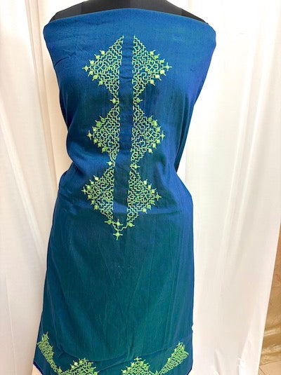 Kasuti work Tops Peacock Blue