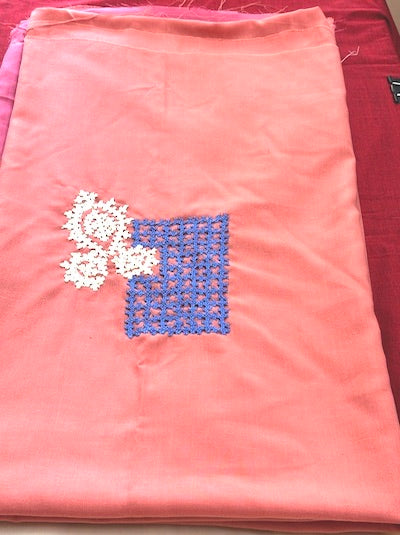 Kutch work Tops Peach