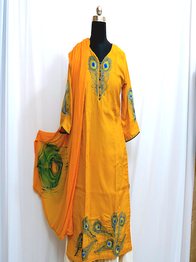 Aari embroidery work Top- Yellow- Pre-orders only- AI Generated image added for reference
