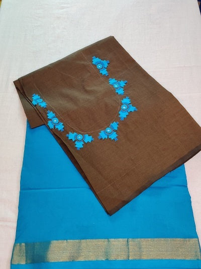 Kamal Kadai Hand embroidered Work Blouse  UNSTITCHED