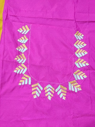 PHULKARI Hand embroidered Work Blouse  UNSTITCHED