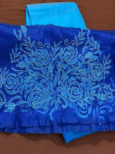 CHIKANKARI Hand embroidered Work Blouse  Unstitched