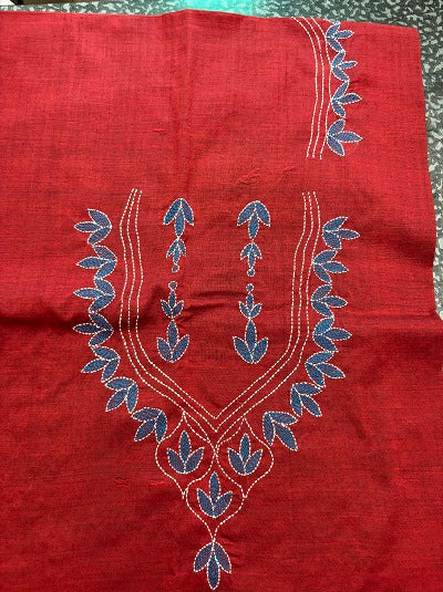 Kantha Hand embroidered Work Blouse  UNSTITCHED- Pre- orders Taken