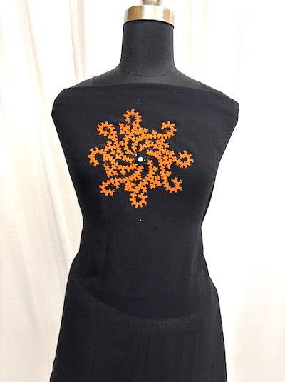 Kutch work Tops Black- Short Tops