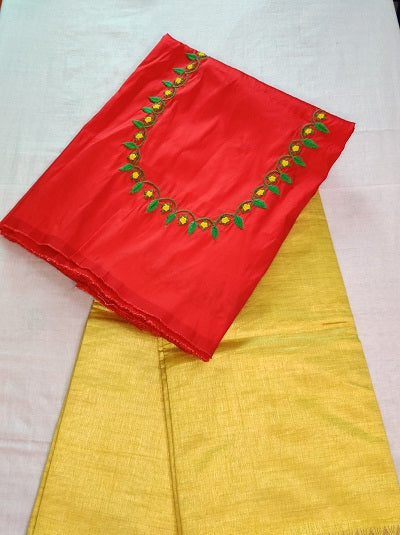 Knot Stitches Blouse Hand embroidered Work Blouse  UNSTITCHED