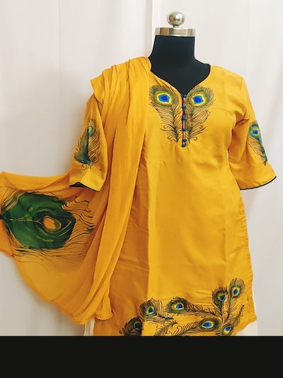 Aari embroidery work Top- Yellow- Pre-orders only,