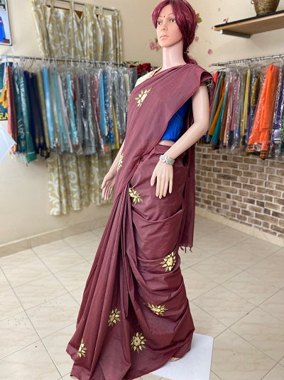 Knot Stitch work  Cotton silk Saree FOR DISPLAY ; CAN BE DONE UPON REQUEST