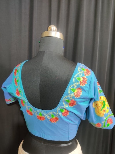 Tanjore Style painted Blouse- Pre -orders only - AI Generated image attached for reference