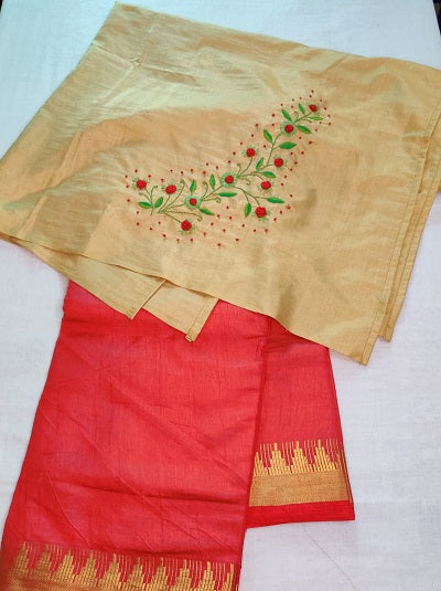 Knot Stitches Blouse Hand embroidered Work Blouse  UNSTITCHED