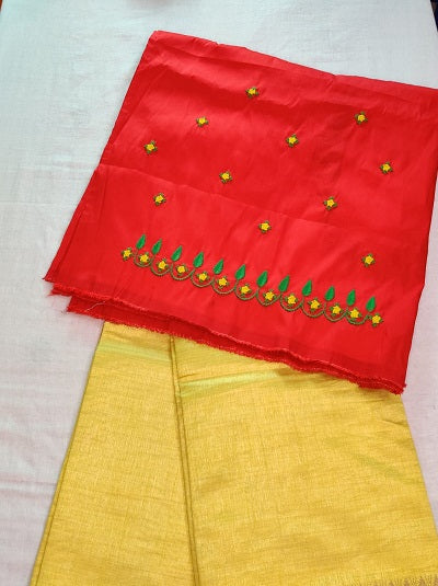Knot Stitches Blouse Hand embroidered Work Blouse  UNSTITCHED