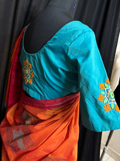 Customised Kutch Work Hand embroidered Saree on Customer's Saree - AI Generated image attached for reference only
