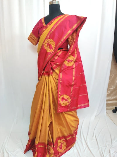 Kutch Work Hand embroidered Saree - Dancing Girls Motif- Pre- orders only