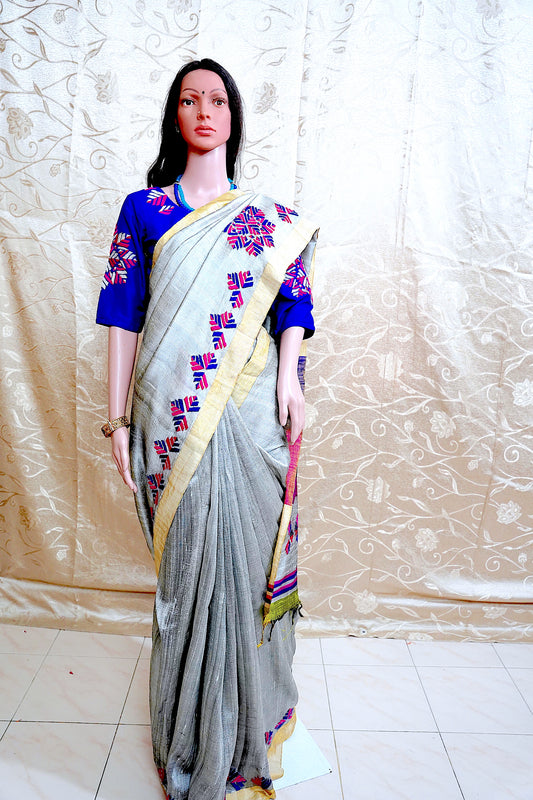 Phulkari work  Jute silk Saree FOR DISPLAY; CAN BE DONE UPON REQUEST