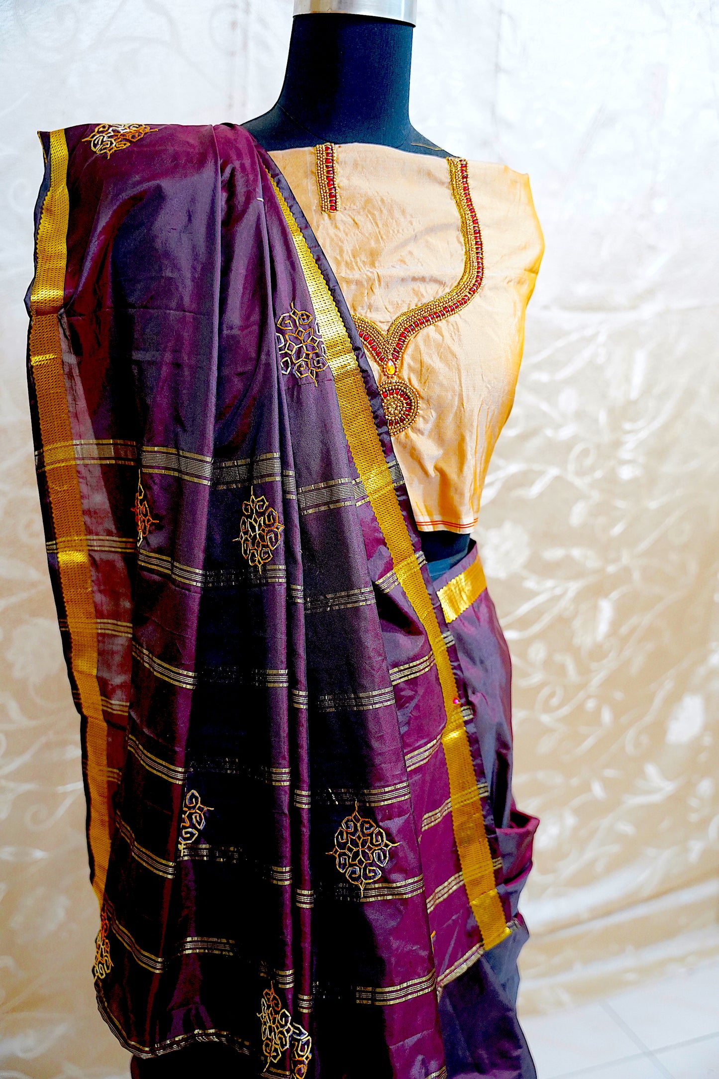 Kasuti work  Saree - DISPLAY PURPOSE; CAN BE DONE UPON REQUEST