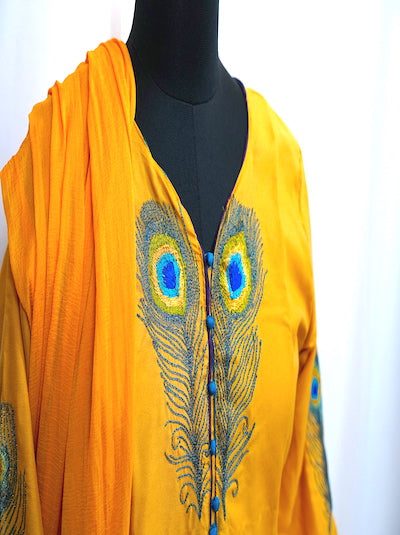Aari embroidery work Top- Yellow- Pre-orders only,