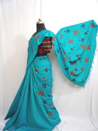 Kutch Work Hand embroidered Saree - Umbrella Saree- Pre-order Only