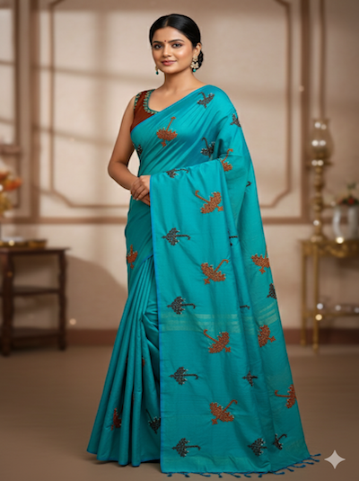Kutch Work Hand embroidered Saree - Umbrella Saree- Pre-order Only-AI Generated image added for reference