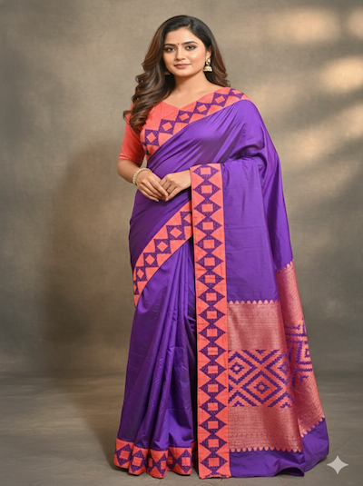 Kutch Work Hand embroidery Saree- Customised order- Pre-orders Taken - AI Generated image added for reference only