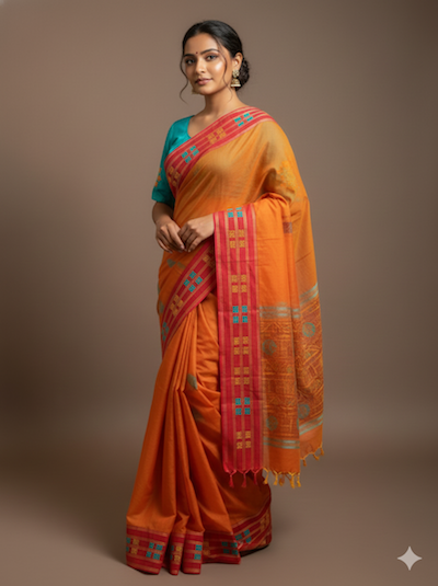 Customised Kutch Work Hand embroidered Saree on Customer's Saree - AI Generated image attached for reference only