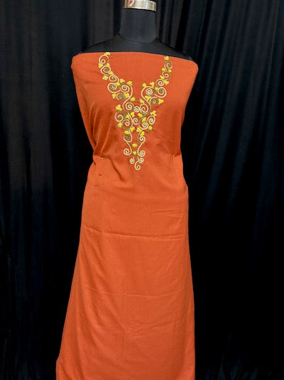 Bullion rose embroidery Work Tops- Brown