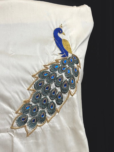 Aari embroidery work Top- White