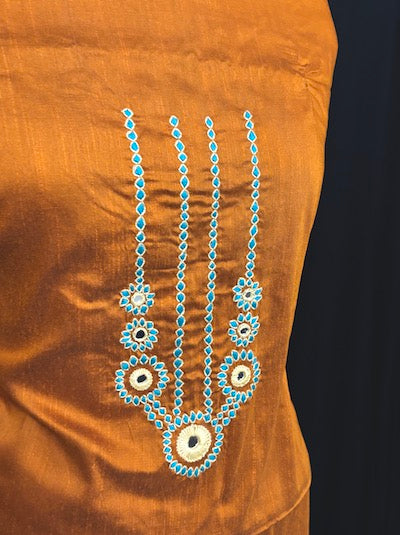 Kashmiri diamond work Top- Brown