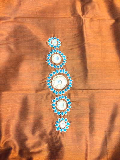 Kashmiri diamond work Top- Brown