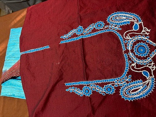 Kashmiri Diamond work Blouse- Red