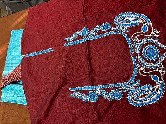 Kashmiri Diamond work Blouse- Red