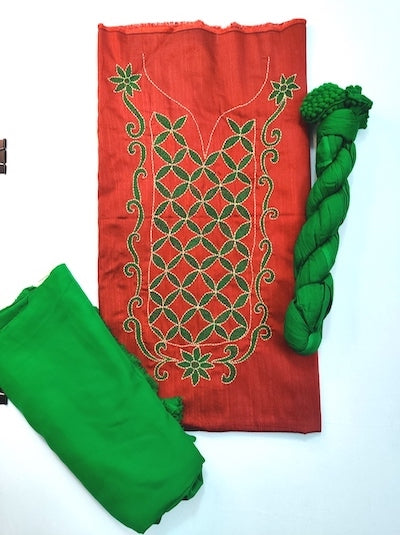Kantha Work Tops Red