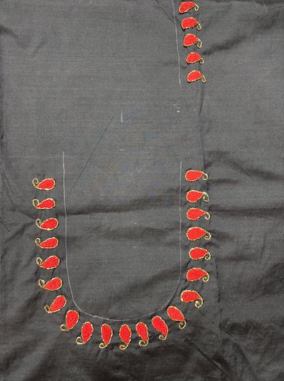 French Knot Embroidered Blouse