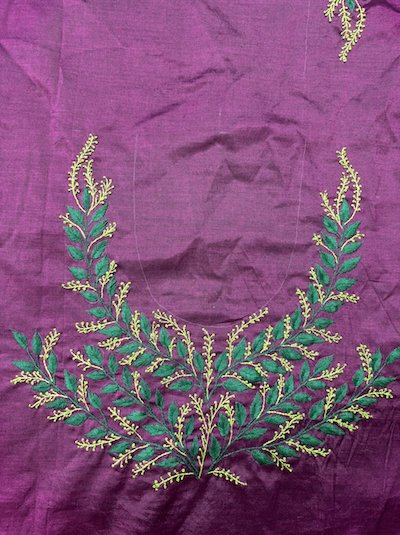Leaf Stitch Embroidered Blouse