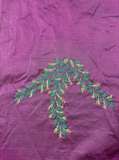 Leaf Stitch Embroidered Blouse