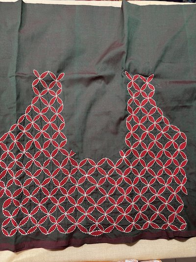Kantha Hand embroidered Work Blouse  UNSTITCHED