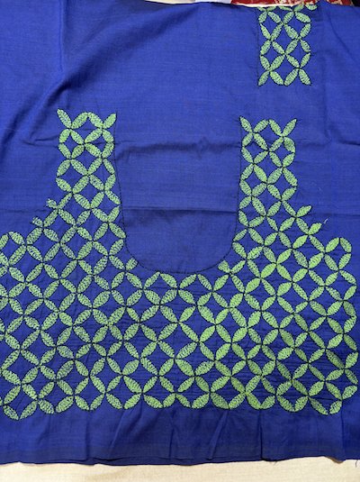 Kantha Hand embroidered Work Blouse  UNSTITCHED