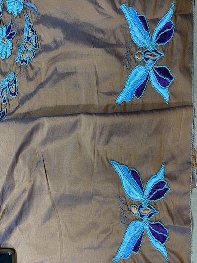 SATIN /VELVETTE STITCH With Bead Hand embroidered Work